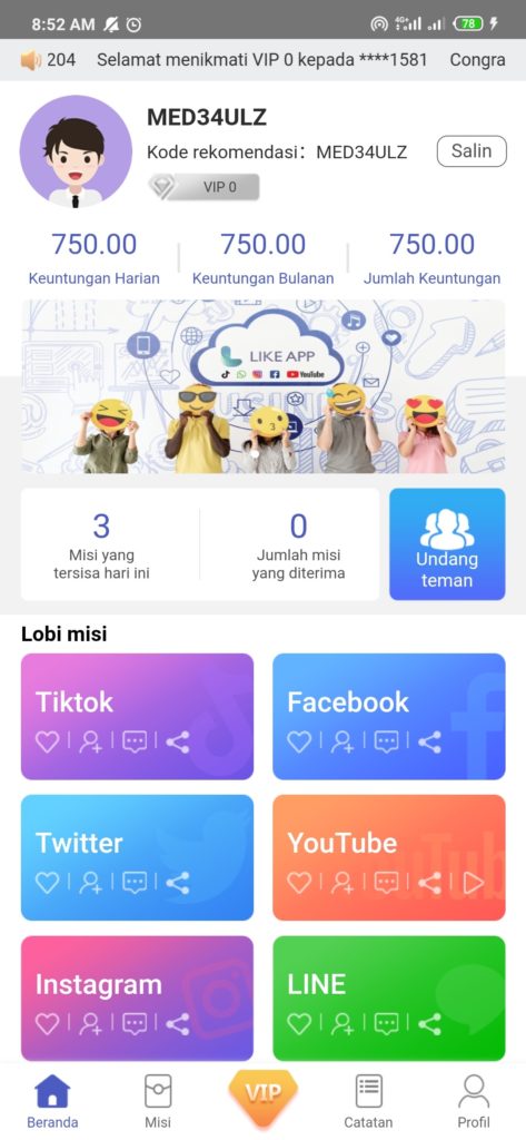 Cara Mendapatkan Uang Gratis dari Aplikasi Like Android