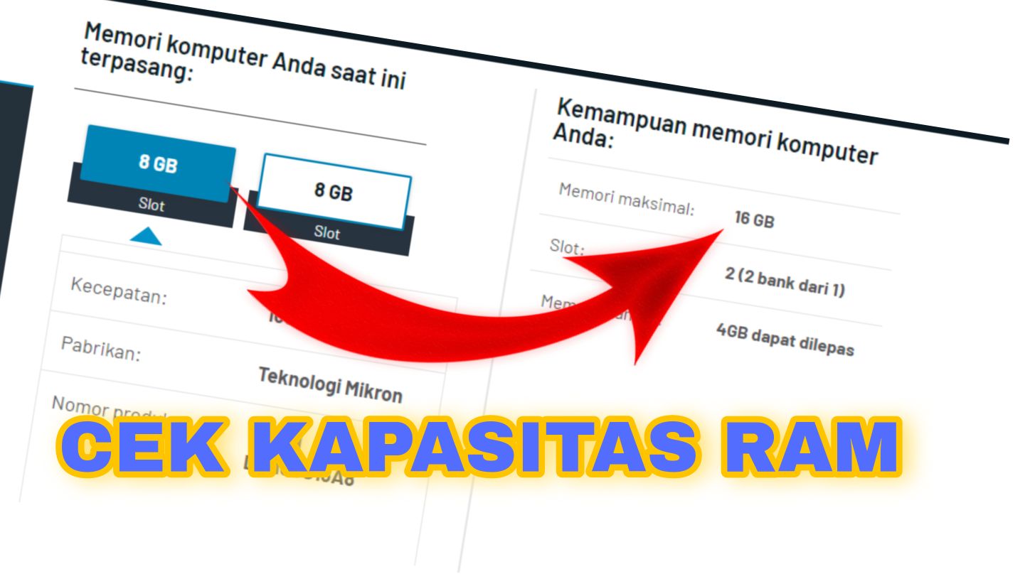 cek kapasitas ram laptop