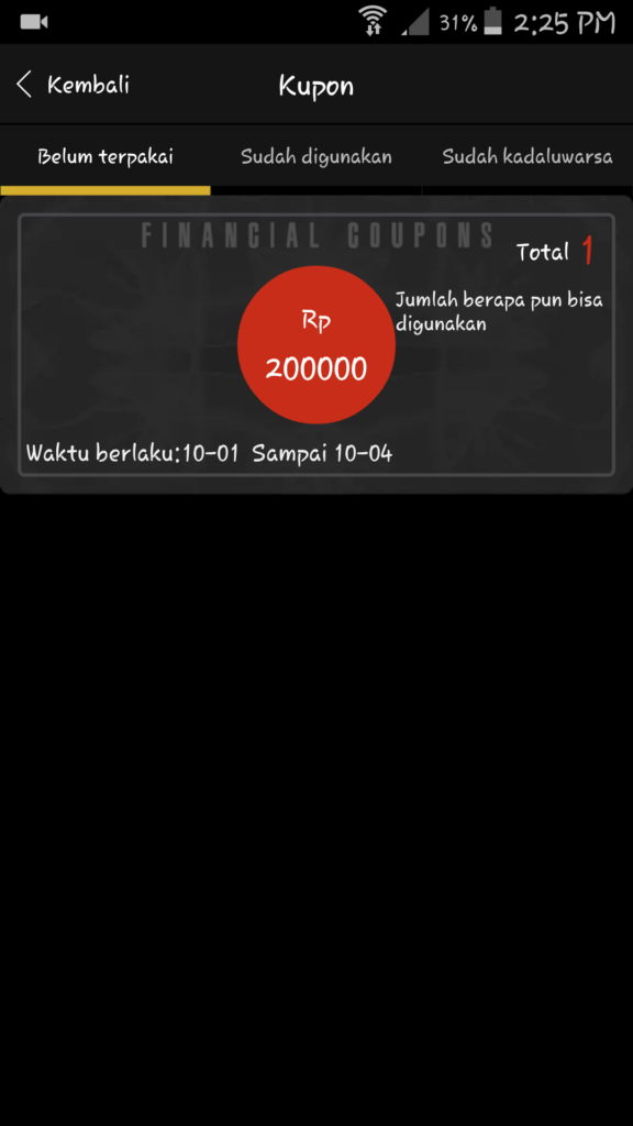 Cara Mudah Mengecek Kupon 200 ribu dari Aplikasi SDCEX 