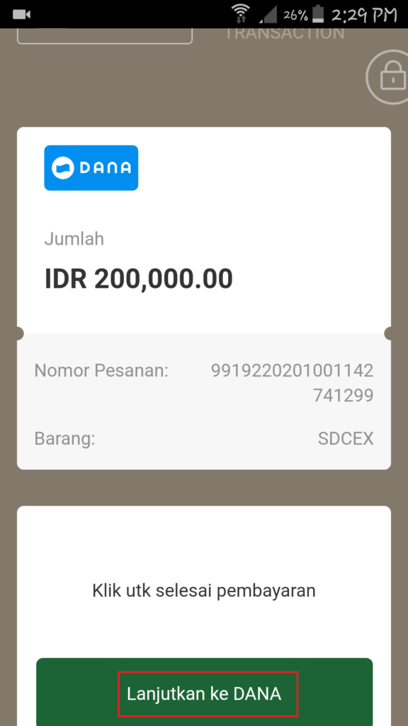 cara deposit dari dana