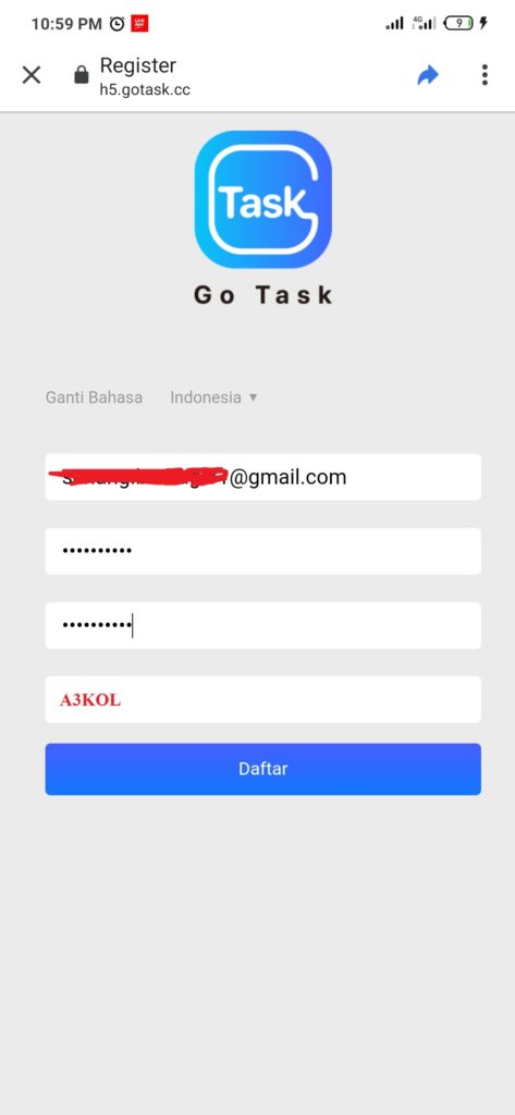 Review Aplikasi Gotask Mirip Goins Calon SCAM