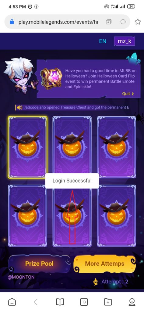 login event halloween