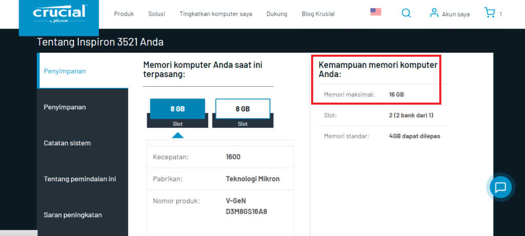 cara mengecek kapasitas maksimal ram pada laptop