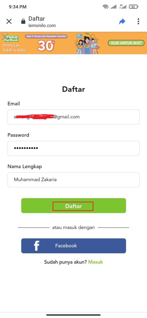 daftar akun lemonilo