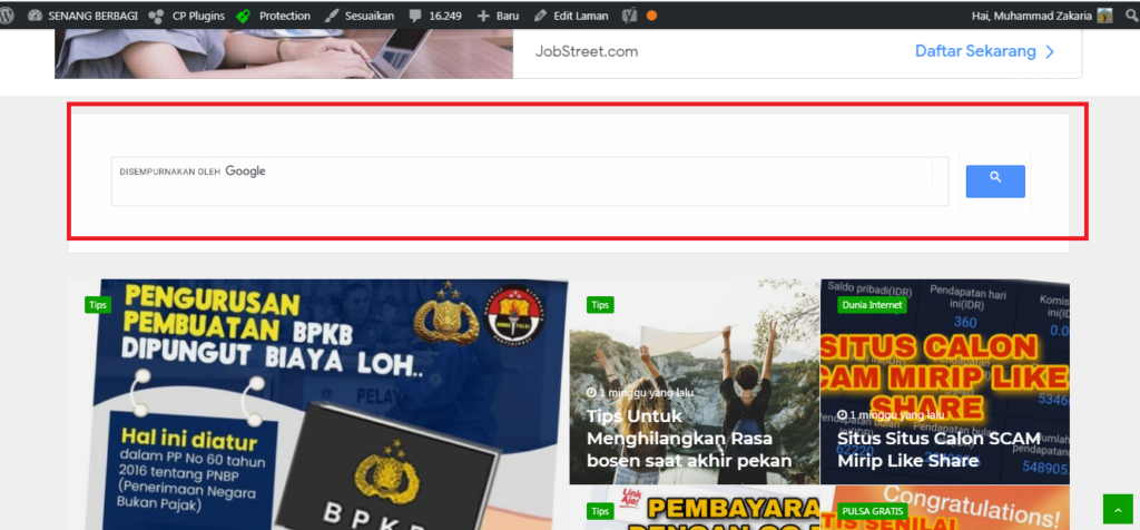 iklan pencarian google pada situs