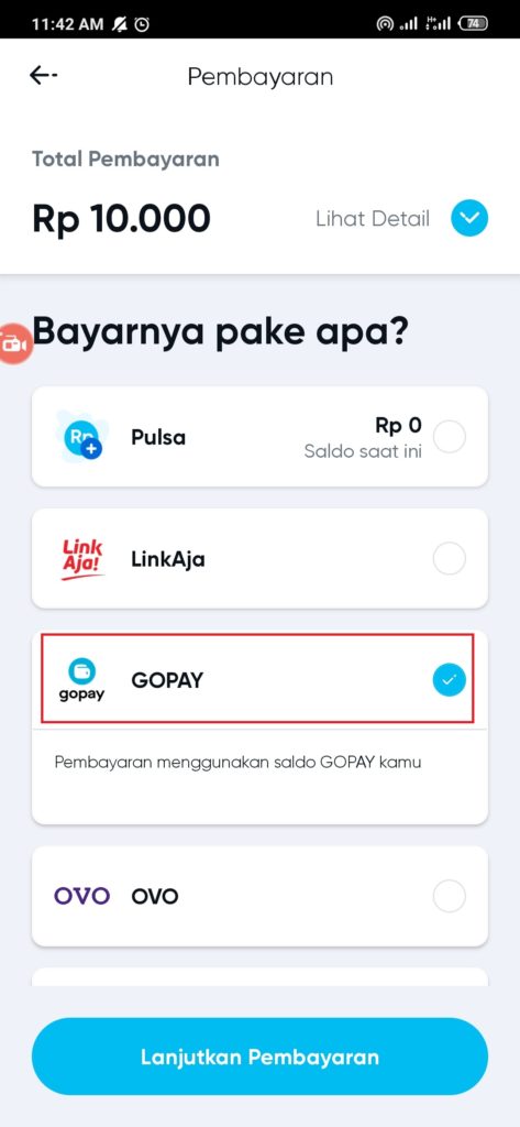 membeli paket byu dengan gopay