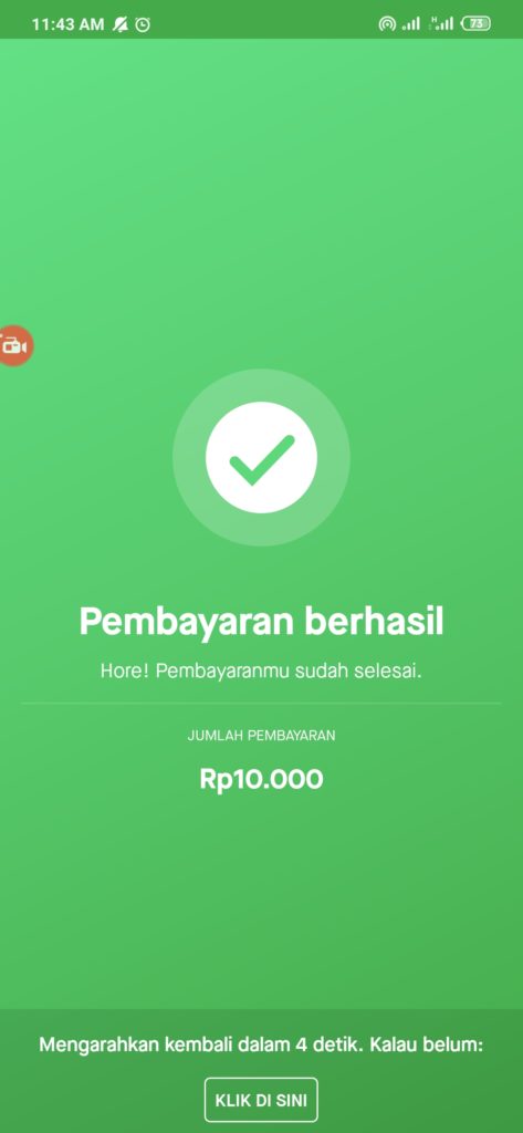 pembayarna gopay berhasil membeli paket byu dengan gopay