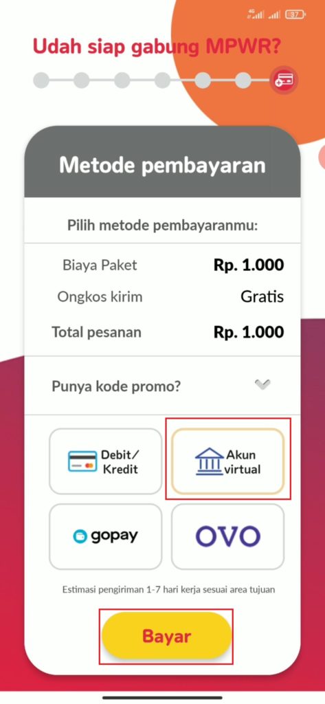 MPWR hanya 1 ribu gratis ongkir