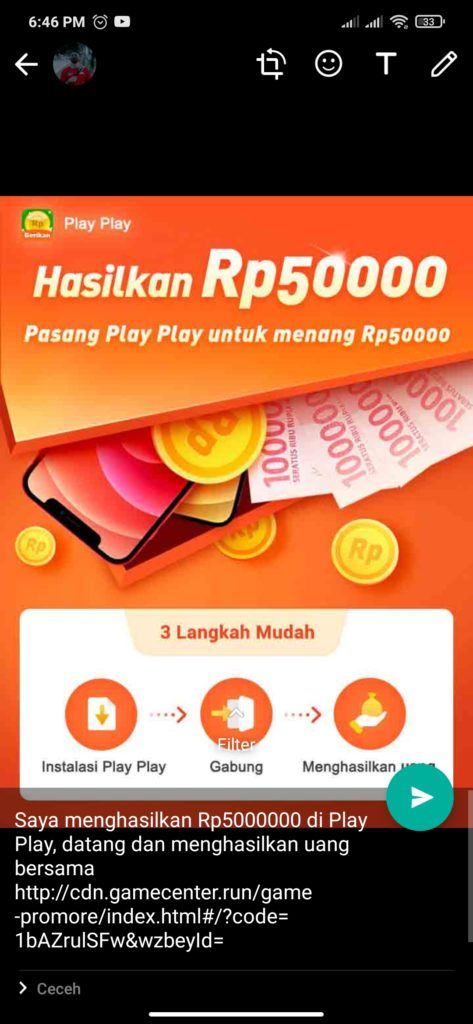 kode undangan dari aplikasi play play