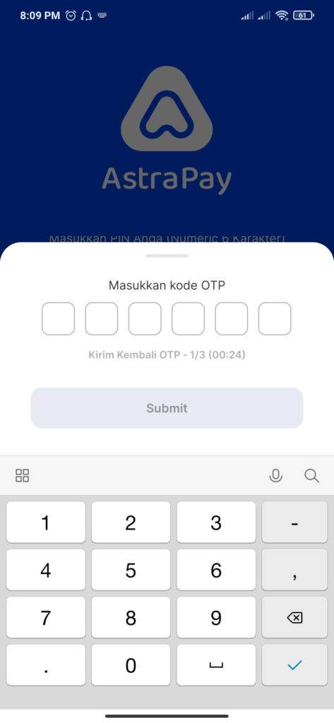 kode otp aplikasi astrapay kenapa tidak masuk