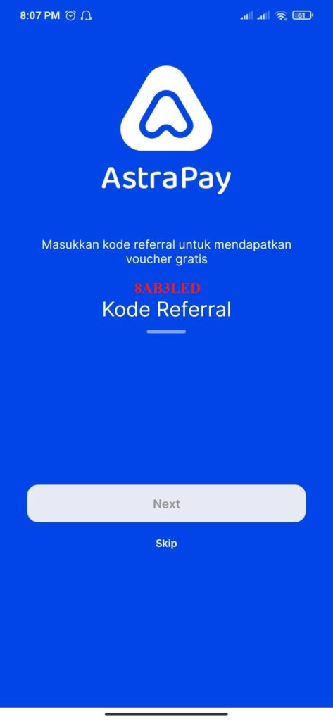 KODE uNDANGAN aplikasi Astrapay