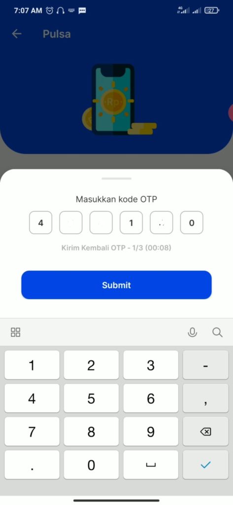 Kode otp tukar pulsa astrapay