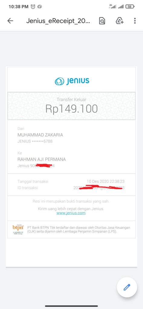 Bukti Cara Kirim Uang dari Jenius Tanpa Nomor Rekening