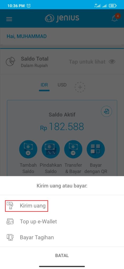 kirim uang dari aplikasi jenius ke jenius dengan cashtag