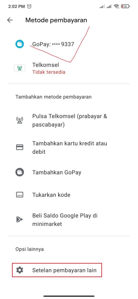 Cara menghapus metode pembayaran dari playstore