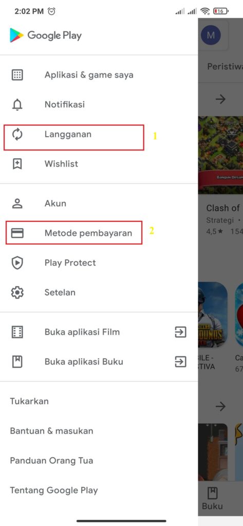 cara menghapus langganan dari playstore