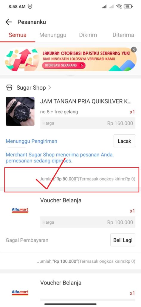 Penggunaan Saldo Bonusku dari Aplikasi Akulaku