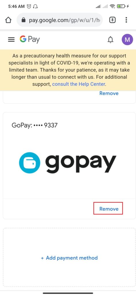 cara menghapus metode pemabayaran gopay agar tidak memotong saldo otomatis