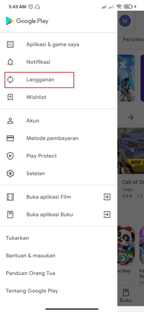 cara berhenti langganan dari aplikasi playstore