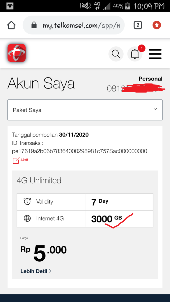 Cara Mengaktifkan Paket Ceria Telkomsel Unlimited 3000 GB