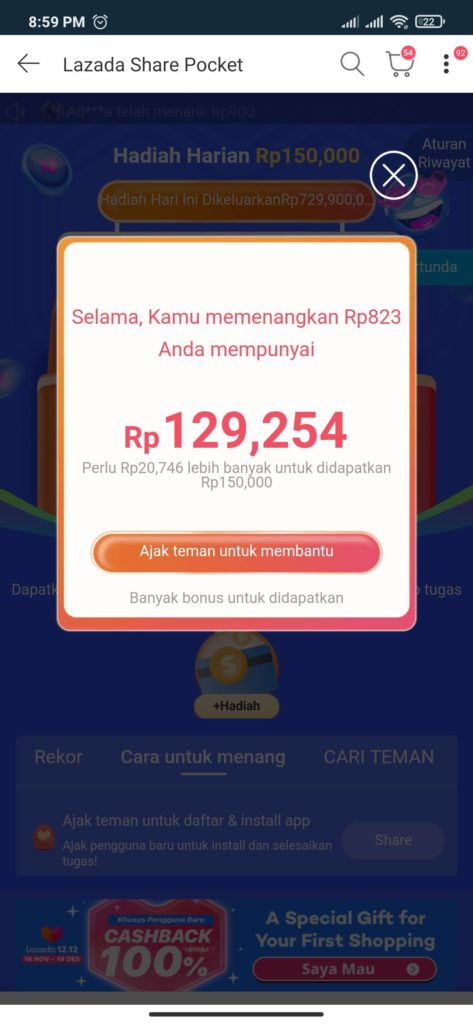 misi aplikasi Lazada terbaru untuk dapet saldo lazada