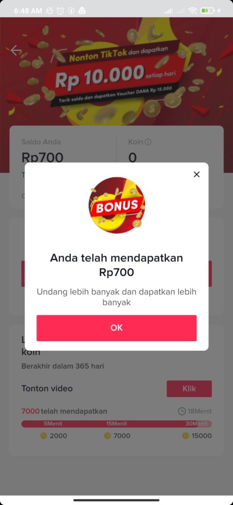 cara nonton video tiktok dapet uang