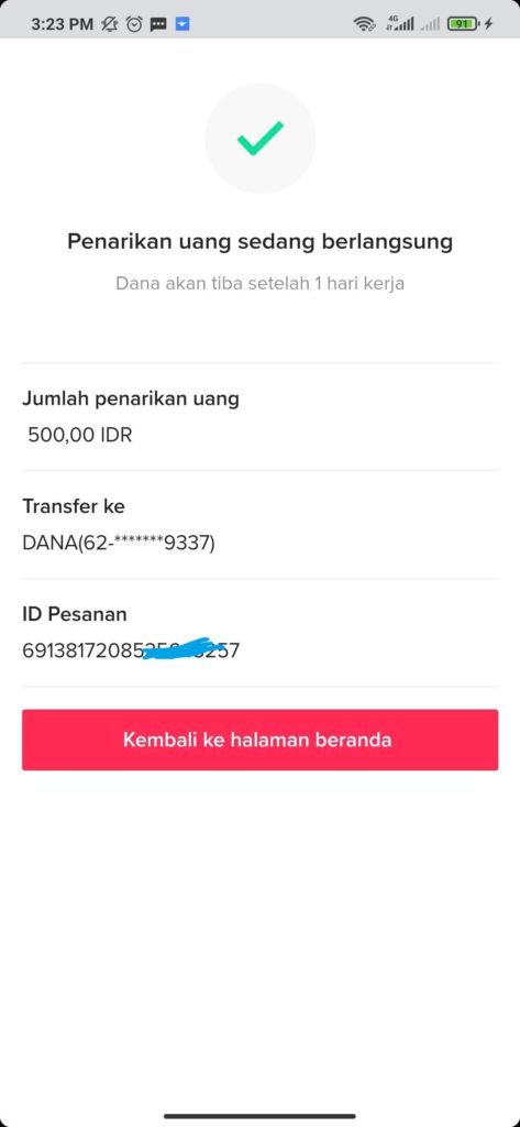 Menukarkan Saldo TikTok ke Saldo DANA 