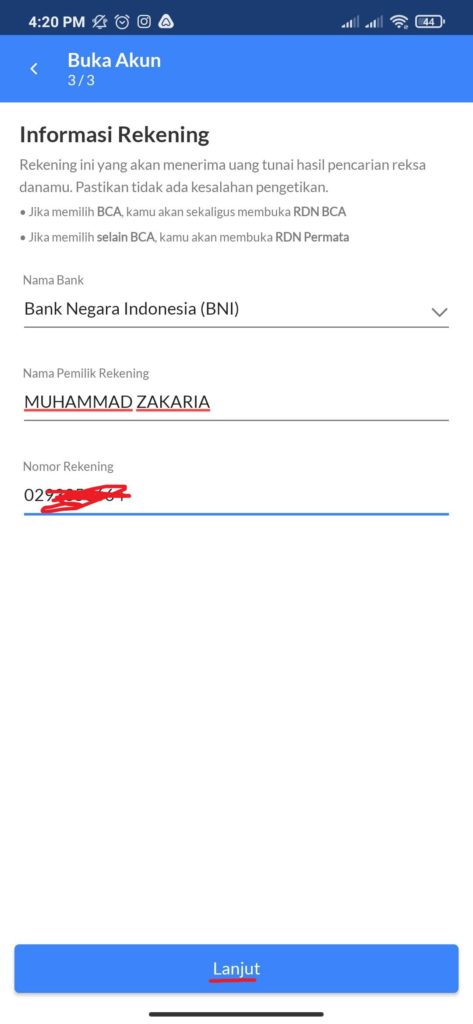 cara mendaftarkan nomor rekening dari aplikasi Ajaib