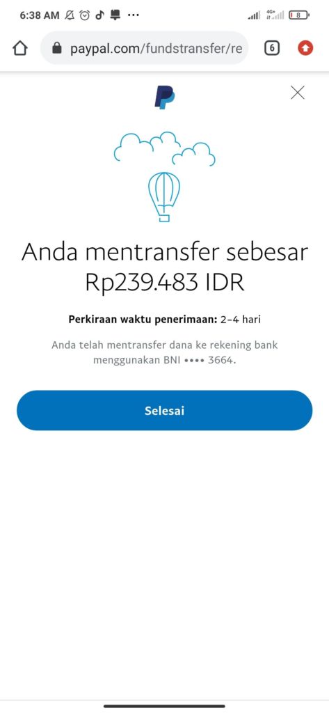 Bukti penarikan dari situs survey online