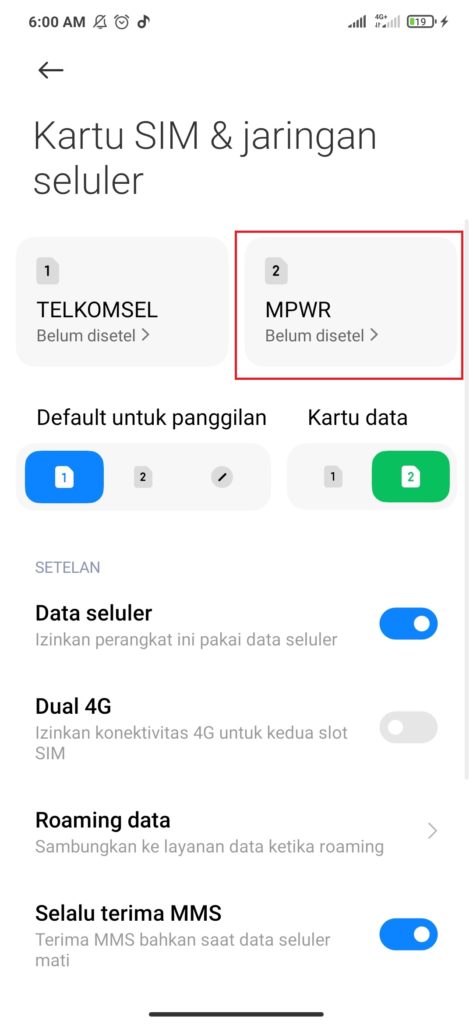 Cara Merubah Jaringan Menjadi 4G LTE Only  Pada Pengaturan Hp