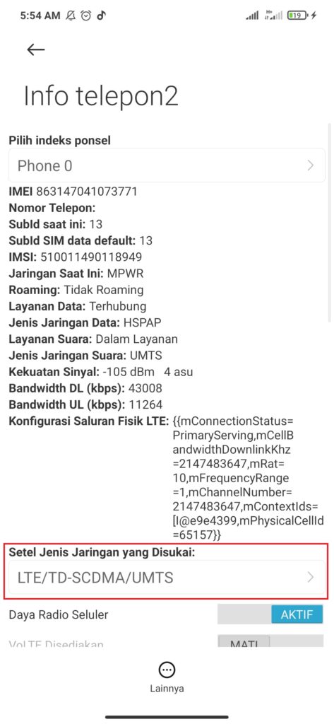 merubah setelan jaringan hp