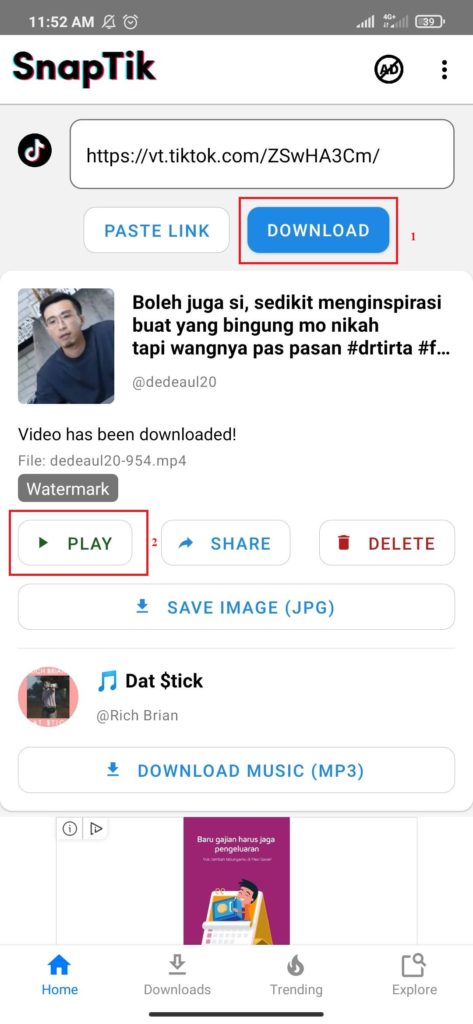 Cara Mudah Download Video dari TikTok Tanpa Watermark dengan Aplikasi Android