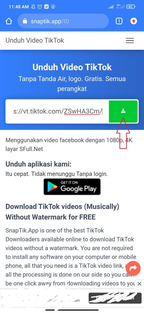 cara download video tiktok