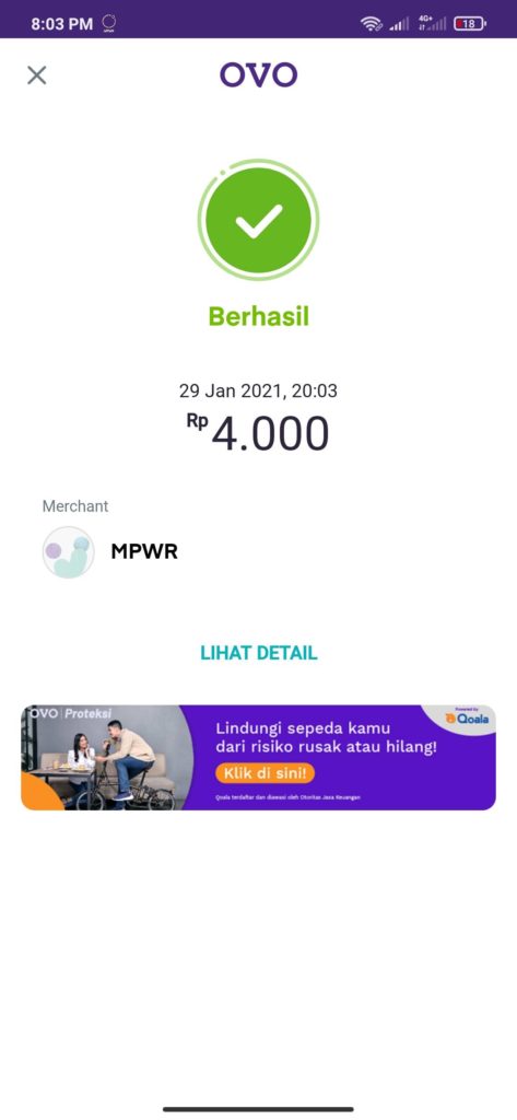 Cara Mudah Membeli Paket Power On MPWR dengan OVO