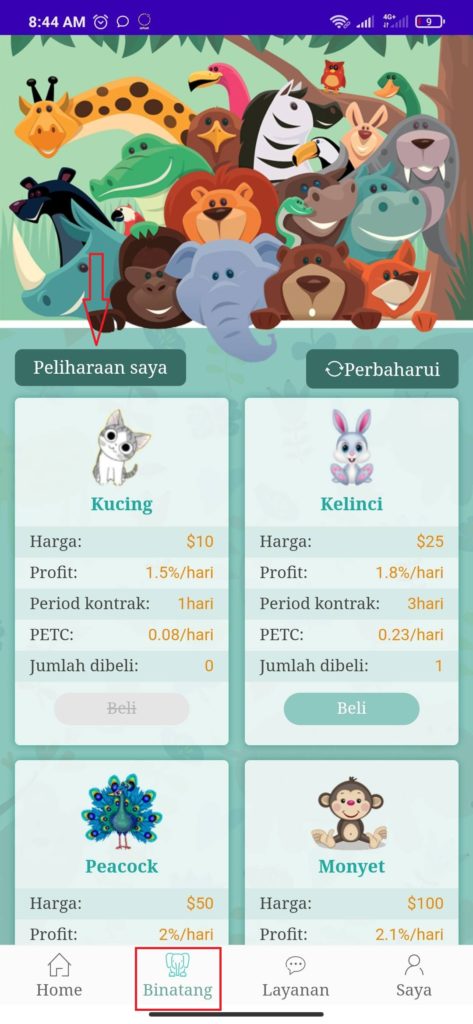 Cara Menjual Hewan Peliharaan dari Aplikasi Party Zoo