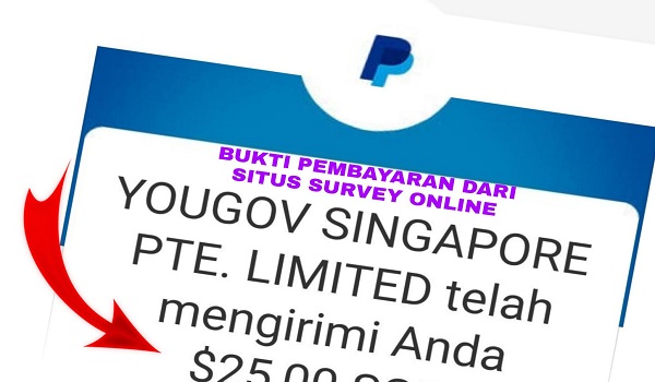 Bukti Pembayaran dari Situs Survey Online Yang Menghasilkan