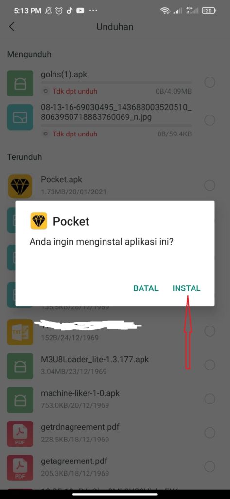 Cara Instal Aplikasi Money Game Pocket Android