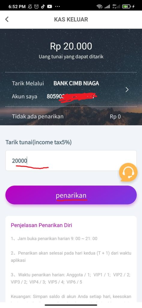 Cara Melakukan Penarikan Aplikasi Money Game Pocket Android