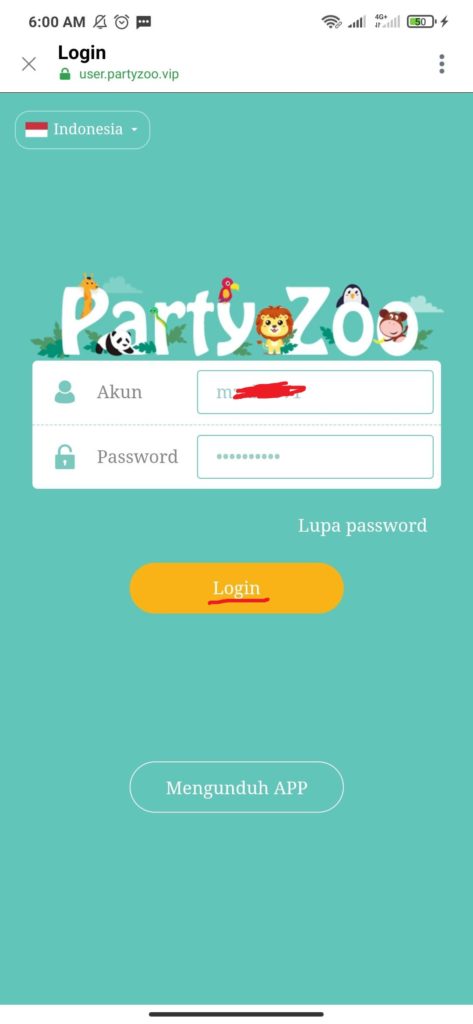 cara login aplikasi tupay