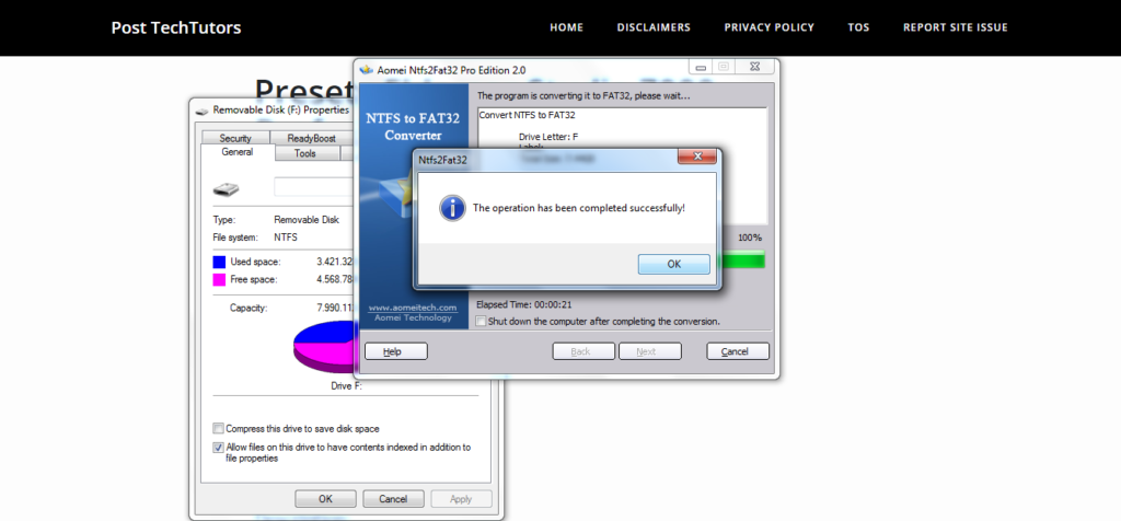 Format partisi NTFS to FAT32