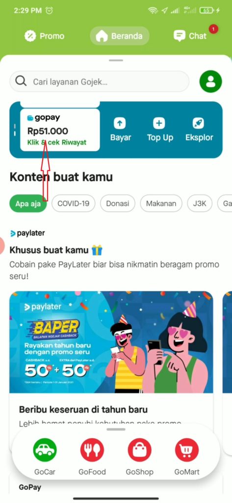 Bukti Saldo Gopay Gratis dari Aplikasi Snack Video