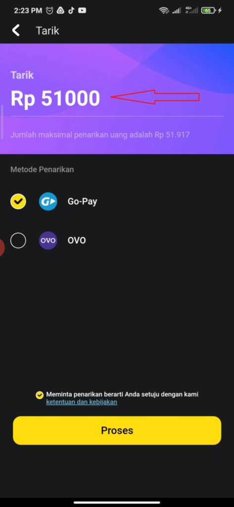 cara menarik uang dari aplikasi snack video tarik gopay dan ovo