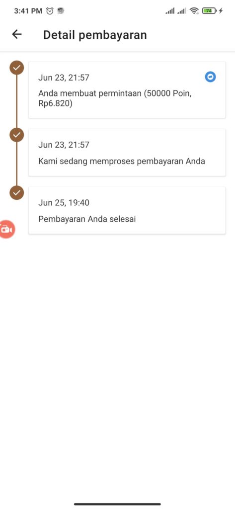 Bukti Pembayaran dari Aplikasi Buzzbreak