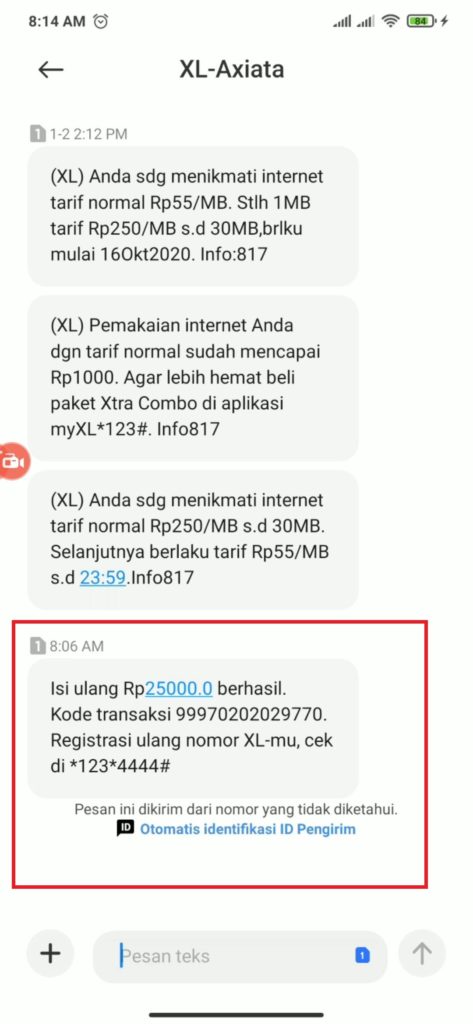 Bukti Pembayaran Pulsa Gratis All Operator dari Aplikasi Buzzbreak