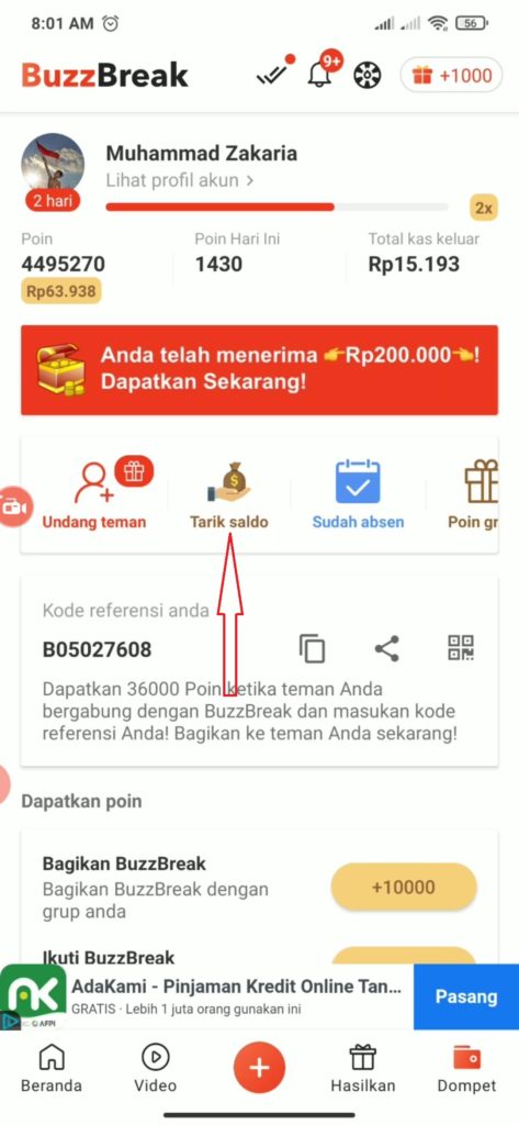 Cara Menukarkan Pulsa Gratis All Operator dari Aplikasi Buzzbreak