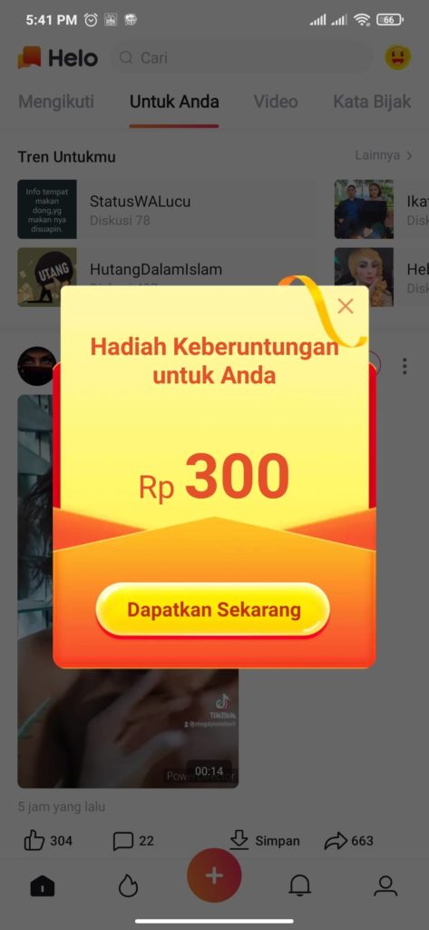 cara mendapatkan hadiah dari aplikasi helo