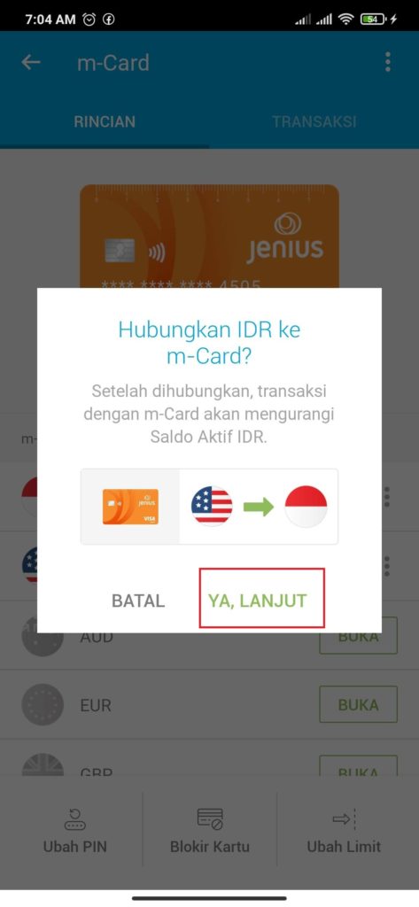 cara menghubungkan saldo Jenius dengan kartu debit 