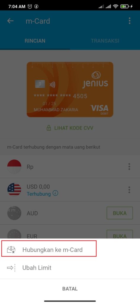 cara menghubungkan saldo jenius ke kartu debit jeniusnya