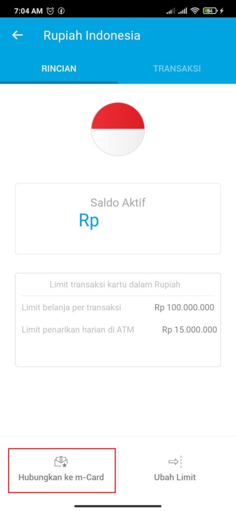 cara menghubungkan saldo jenius ke M-Card debit