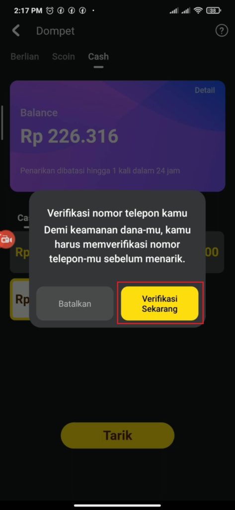 Cara Menarik Saldo Gopay dari Aplikasi Snack Video